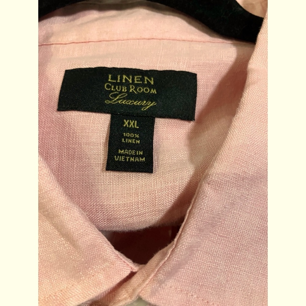 Club Room Pink 100% Linen Shirt XXL NWT - Picture 3 of 10